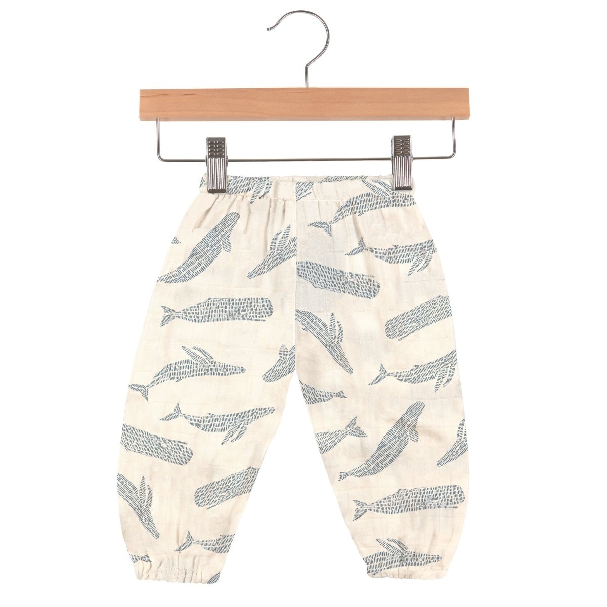 Blue Shadow Whales Bamboo Mini Pants - babies - mall.shop