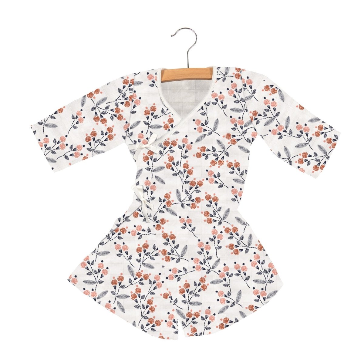 Dahlia Floral Bamboo Mini Robe - babies - mall.shop