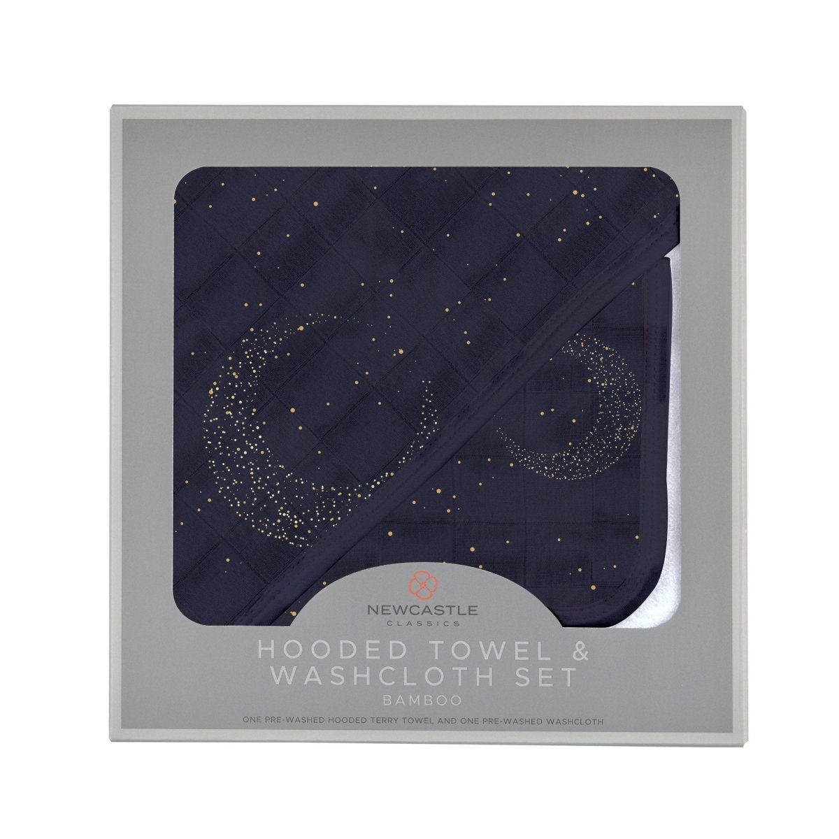 Midnight Moon Bamboo Hooded Towel and Washcloth Set - babies - mall.shop