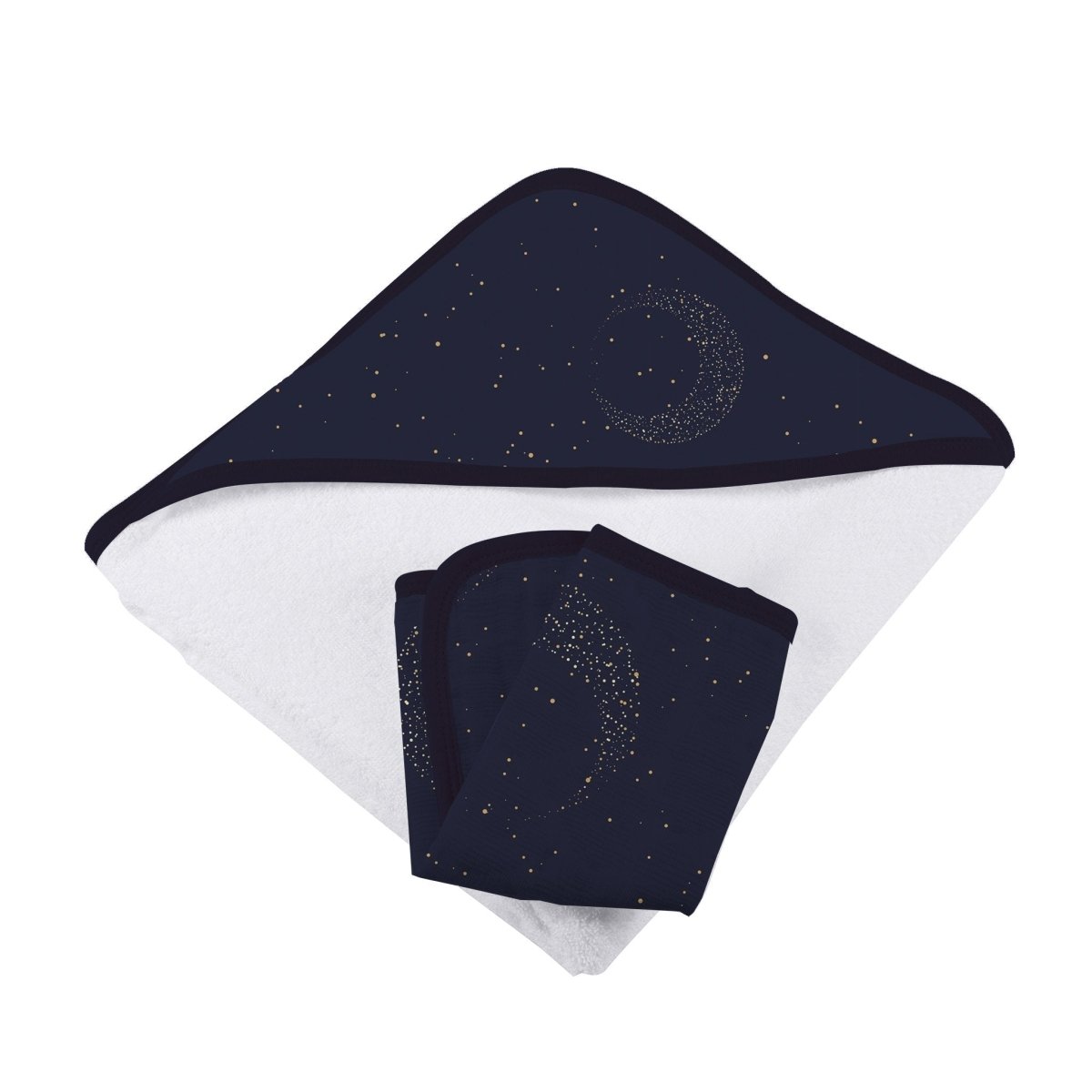 Midnight Moon Bamboo Hooded Towel and Washcloth Set - babies - mall.shop