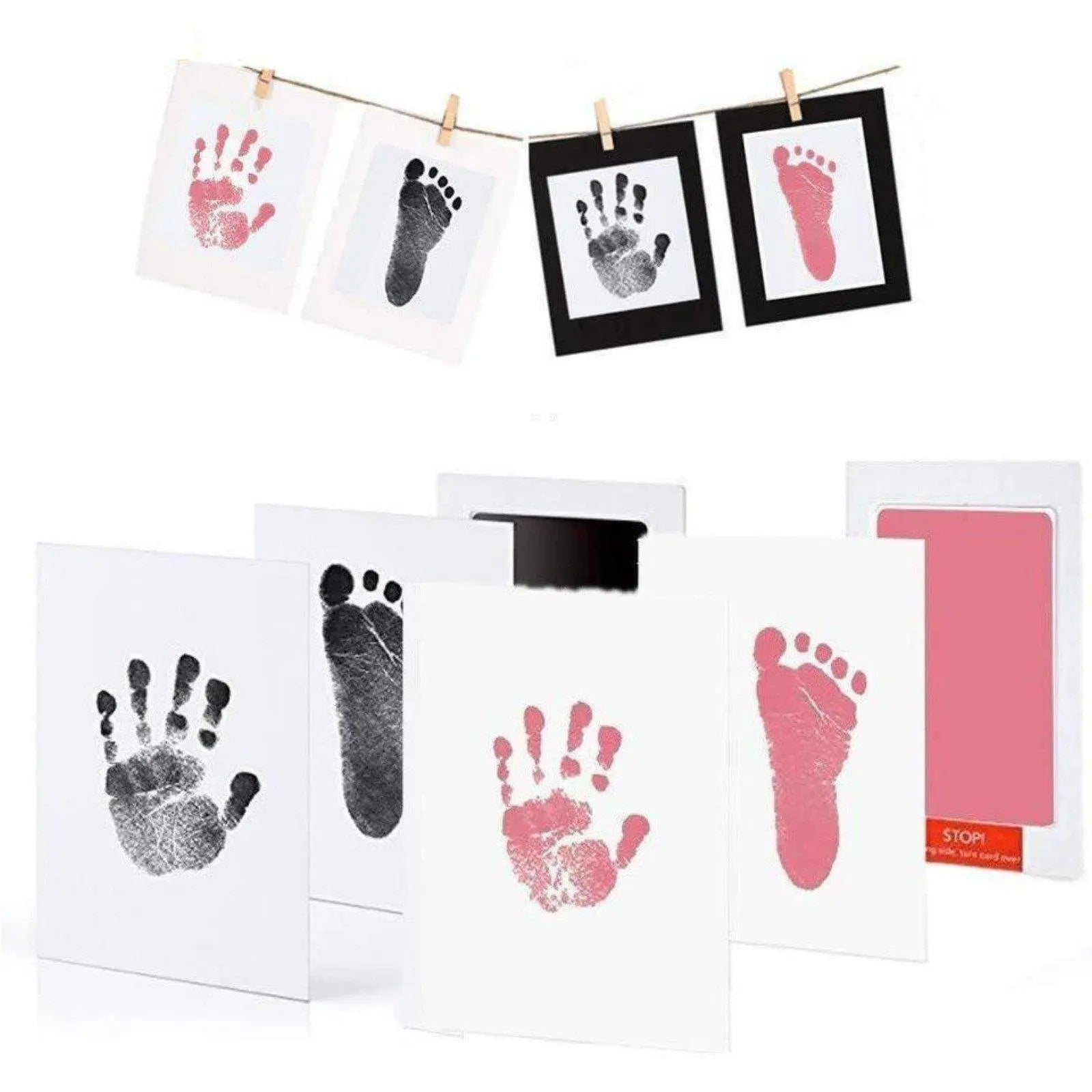 Baby Footprint Kit,Ink Pad for Baby Hand and Footprints - Dog Paw Print Kit,Clean Touch Baby Foot Printing Kit, Newborn Baby Handprint Kit with 4